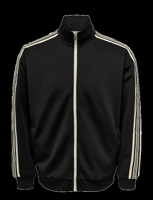 ONLY & SONS | Onsriber Rlx Ls Zip Stripe Track Sweat | S