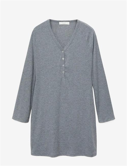 Mango | Ribbed-Knit Nightdress With Buttons | S
