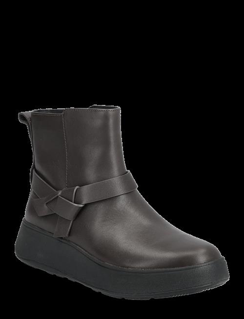 FitFlop | F-Mode Folded-Knot Leather Flatform Chelsea Boots | 37