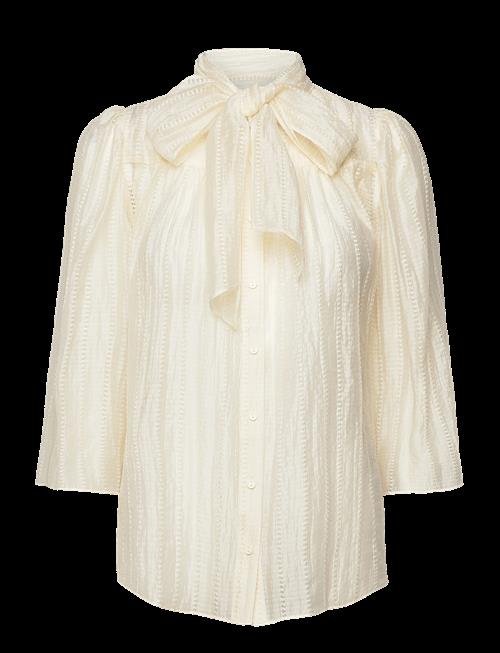 Stella Nova | Pointelle High-Neck Bow Blouse | 38