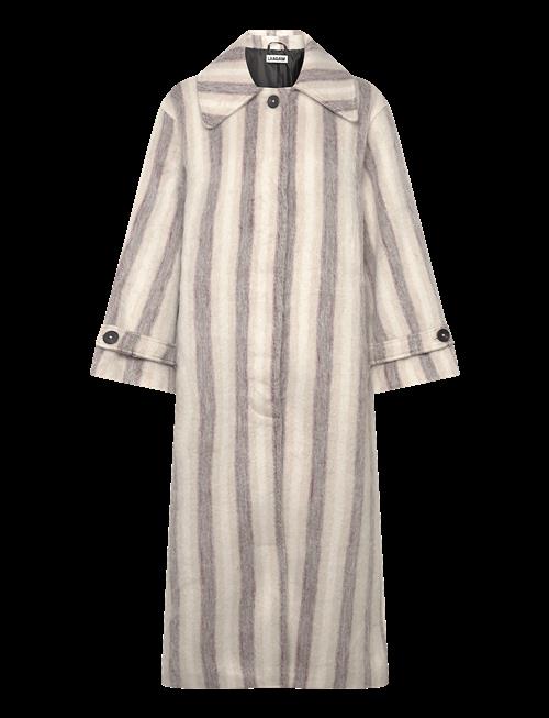 Laagam | Portobello Ecru Striped Long Coat | XL