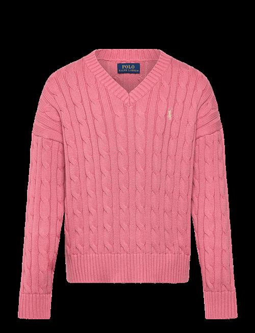Ralph Lauren Kids | Cable-Knit Cotton V-Neck Sweater | 129-130