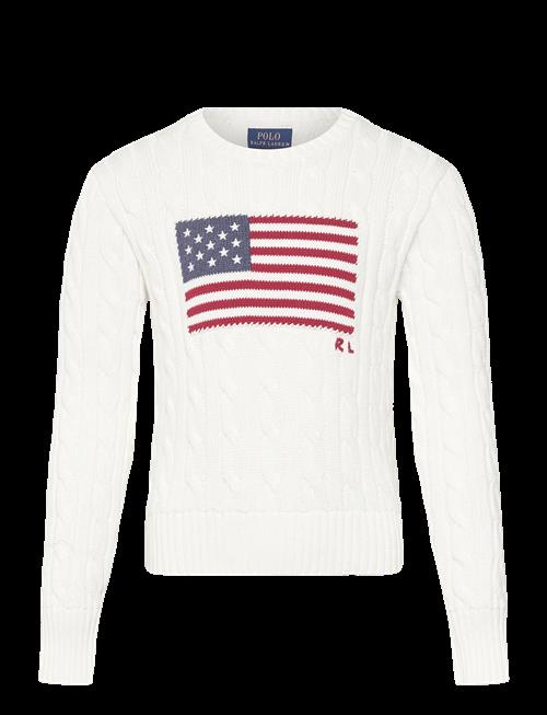 Ralph Lauren Kids | Cropped Cable-Knit Flag Cotton Sweater | 129-130
