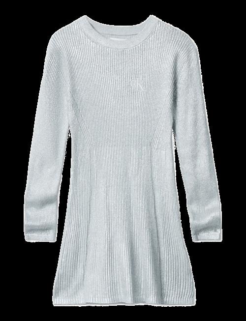 Calvin Klein | Silver Coated Ls Sweater Dress | 140