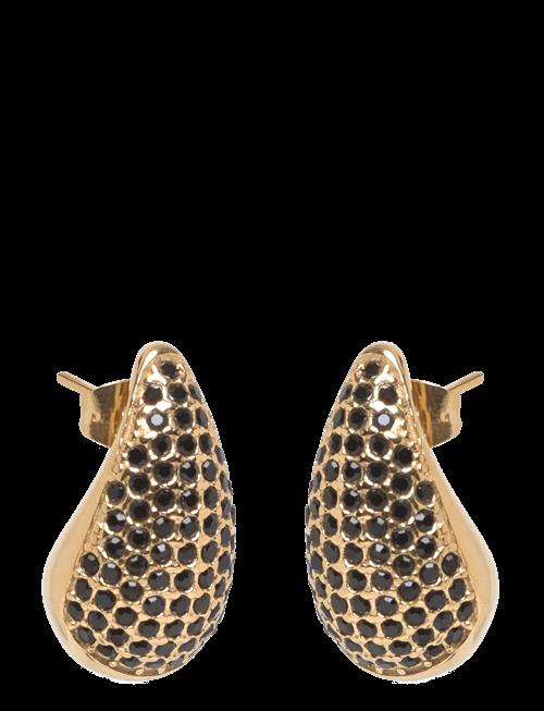 Bud To Rose | Drop Crystal Stud Earring Black/Silver | ONE SIZE