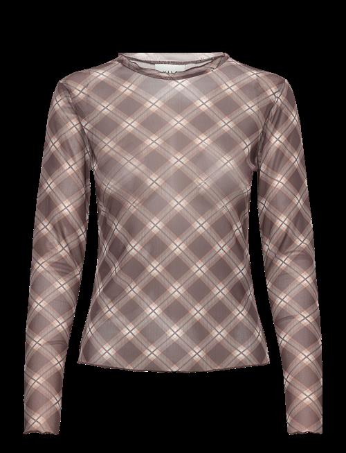 Vila | Vininna New L/S Check Mesh Top | S