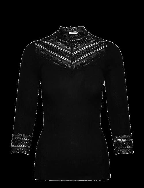 Rosemunde | Rwbenita Silk 3/4 Turtleneck Lace Top | XL