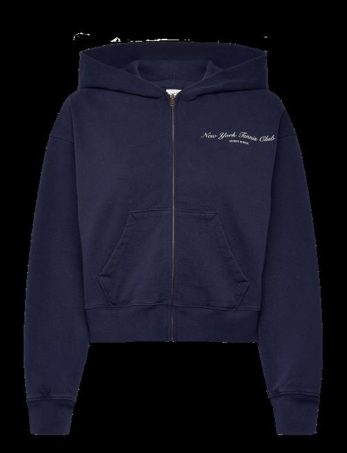 Sporty & Rich | Ny Tennis Club Cropped Zip Hoodie | L