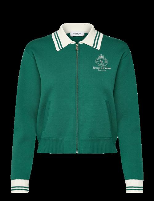 Sporty & Rich | Crown Tennis Zipped Cardigan | XS