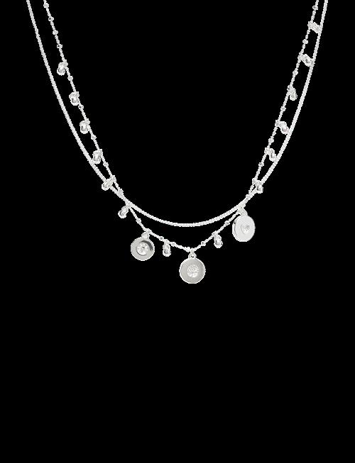 Pilgrim | Veronica Coins & Crystal Necklace Silver-Plated | ONE SIZE