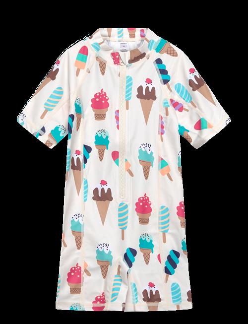 Geggamoja | Uv-Suit Beige Ice Cream | 98/104
