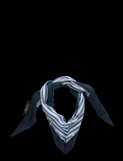 Lauren Ralph Lauren | Striped Crest Silk Diamond Scarf | ONE SIZE