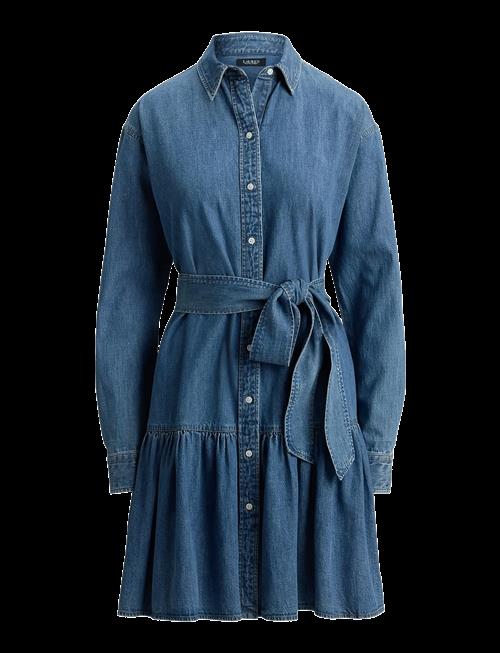 Lauren Ralph Lauren | Belted Denim Tiered Shirtdress | 42
