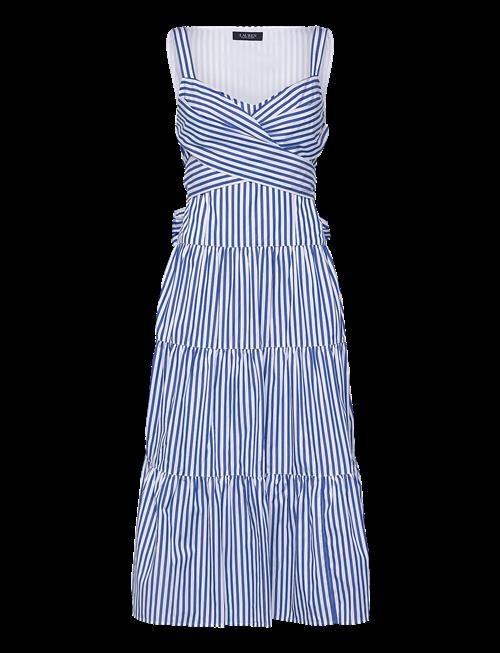 Lauren Ralph Lauren | Striped Belted Broadcloth Tiered Dress | 40