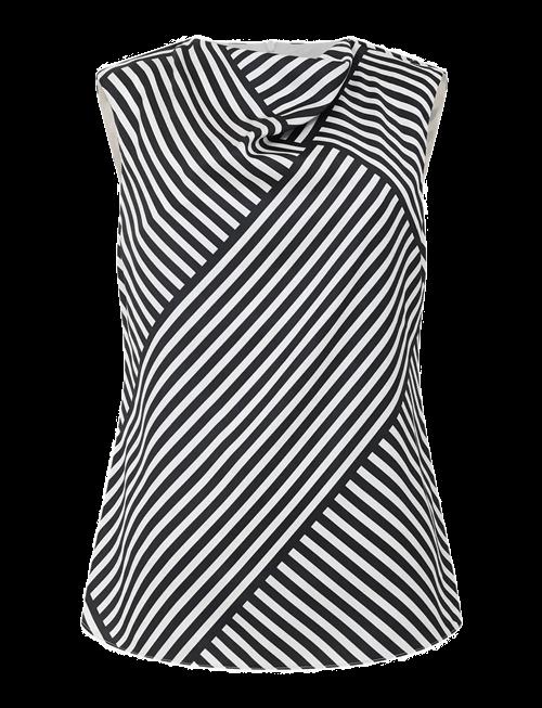 French Connection | Striped Damasco Cowl Nk Tank | 38