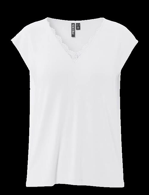 Pieces | Pckamala Lace V-Neck Tee Jrs Noos Bc | XS