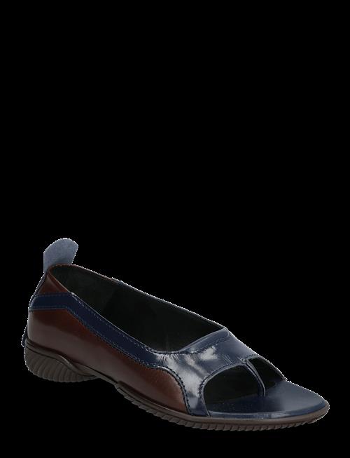MIISTA | Loma Brown And Navy Thonge Ballerinas | 40