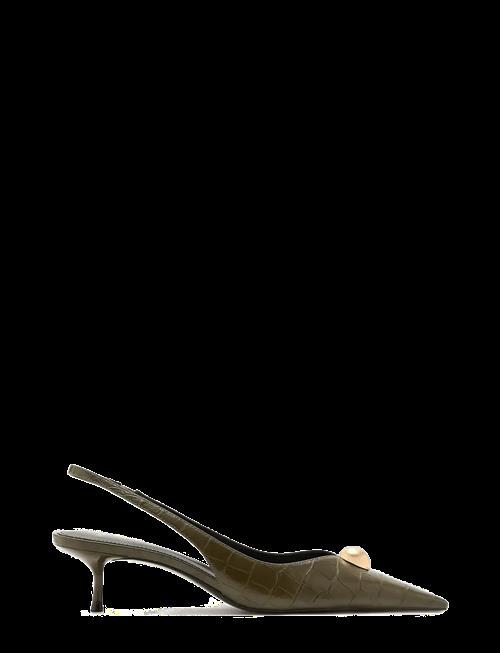 Mango | Croc-Effect Heeled Shoes | 36