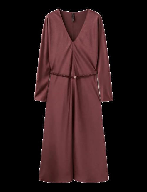 Mango | Belted V-Neck Dress | L