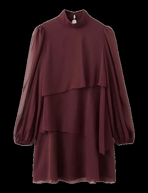 Mango | Ruffle Dress With Draped Neckline | M