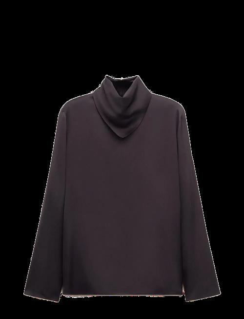 Mango | Satin Blouse With A Turtleneck | M