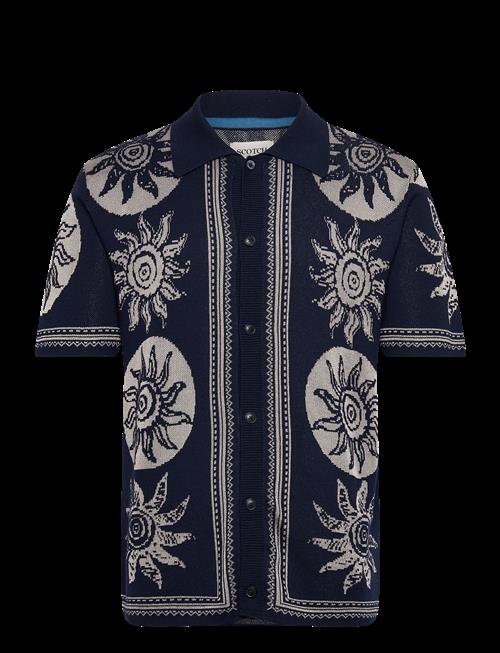 Scotch & Soda | Knitted Jaquard Short Sleeve Shirt | XXL