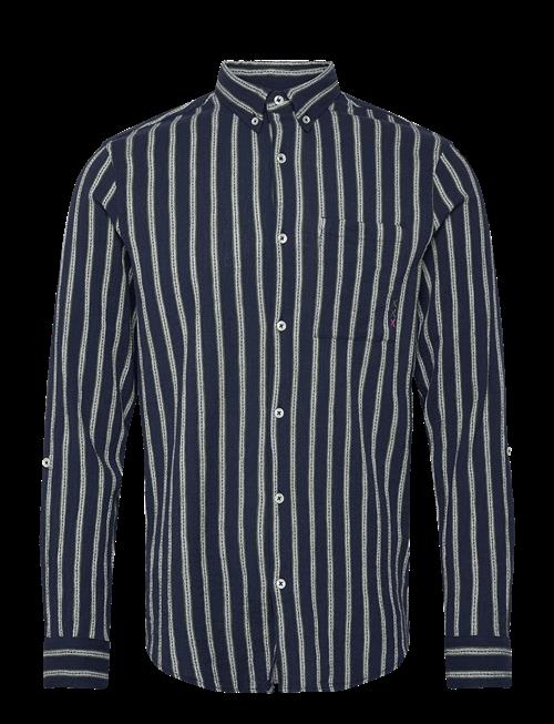 Scotch & Soda | Striped Crinkle Structure Regularfit Shirt | XL