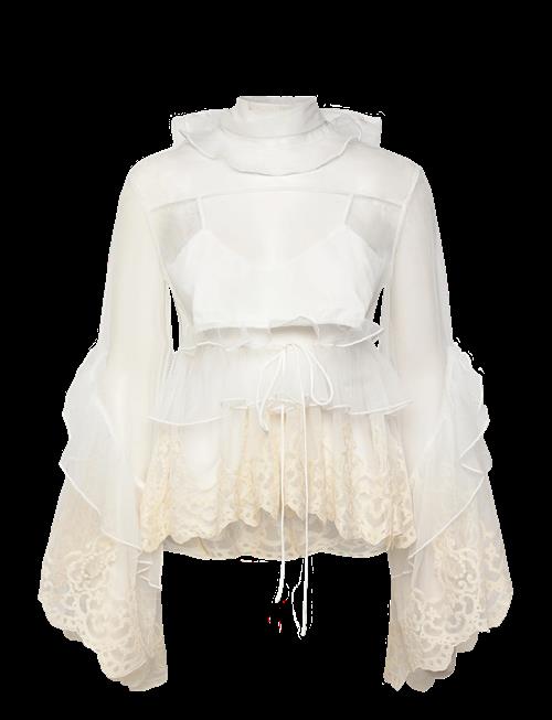 Bardot | Anyssa Lace Edge Ruffle Blouse | 36