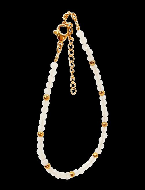 Pipol's Bazaar | Malia Steel Beaded Bracelet White | ONE SIZE