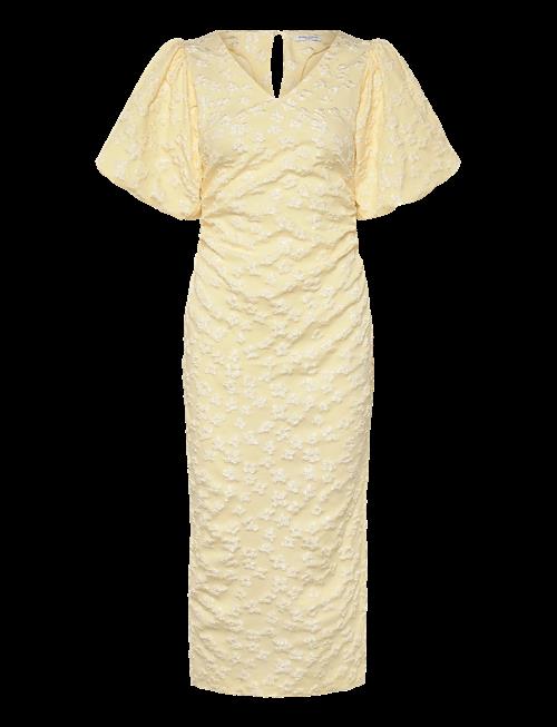 Bubbleroom | Puff Sleeve Jacquard Midi Dress | 34
