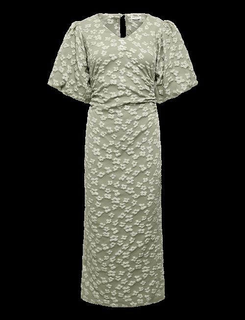 Bubbleroom | Puff Sleeve Jacquard Midi Dress | 36