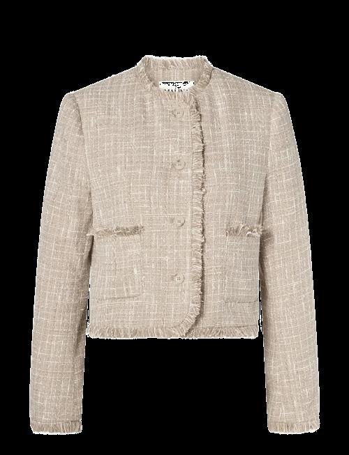Malina | Fia Fringe Trimmed Boucle Jacket | 38