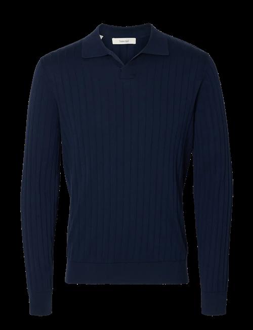 Selected | Slhtorino Ls Knit Open Stitch Polo | L