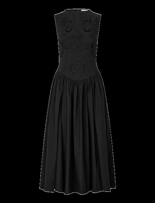 STINE GOYA | Broderie Cotton, Embroidered Midi Dress | XL