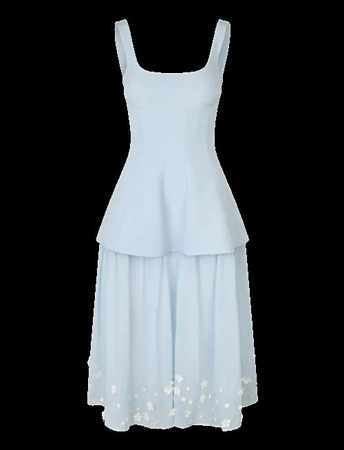 STINE GOYA | Embellished Crepe, Elevated Bustier Dress | M