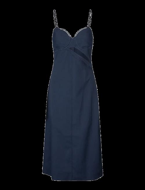 STINE GOYA | Embroidered Canvas, Strap Eyelet Midi Dress | XL
