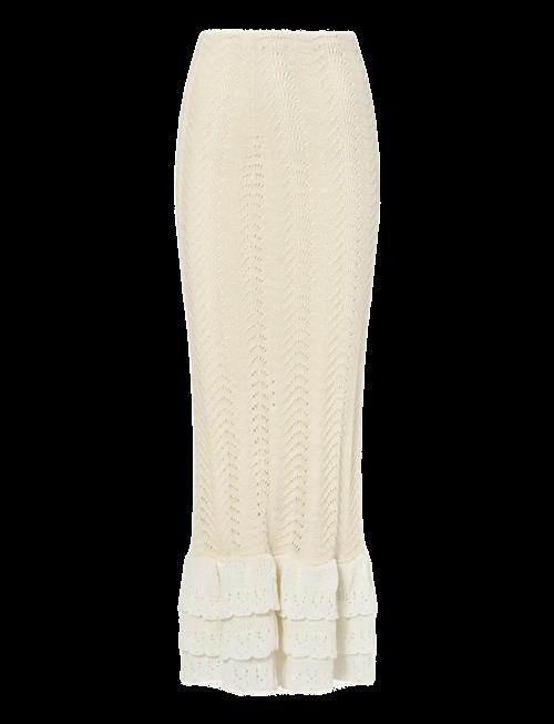 Malina | Zenna Crochet Trimmed Knitted Maxi Skirt | M