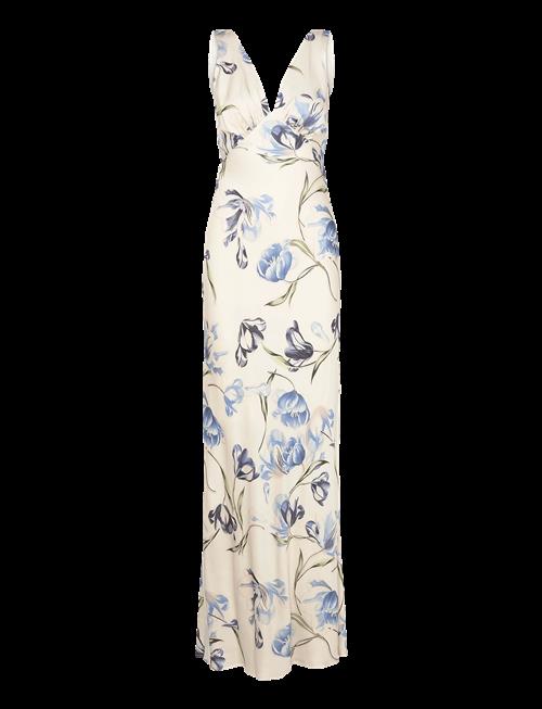 Malina | Thelma Open Back Satin Maxi Dress | 38