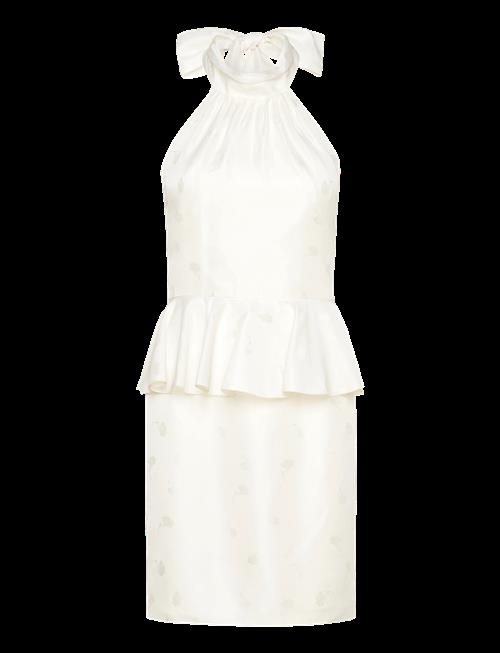 Malina | Katy Jacquard Ruffled Halterneck Mini Dress | 40