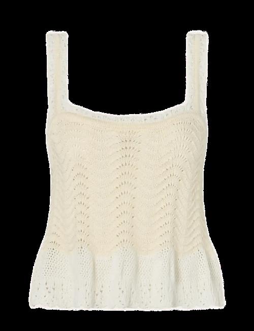 Malina | Evelynn Crochet Trimmed Knitted Top | L
