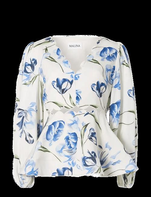 Malina | Maya Scalloped Balloon Sleeve Blouse | 36