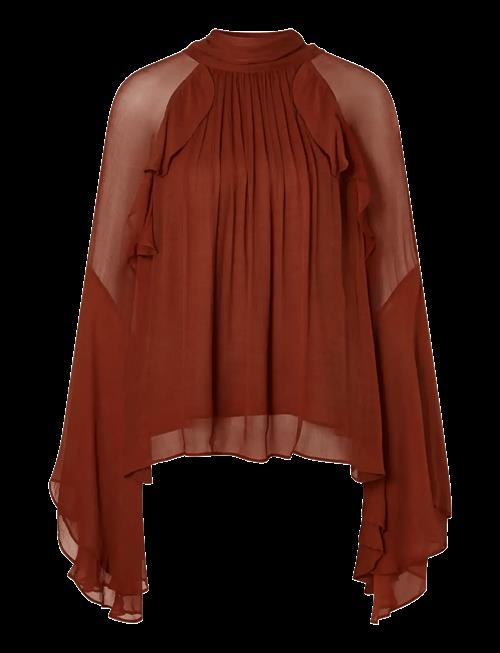 Malina | Therese Tie Neck Ruffled Chiffon Blouse | 36