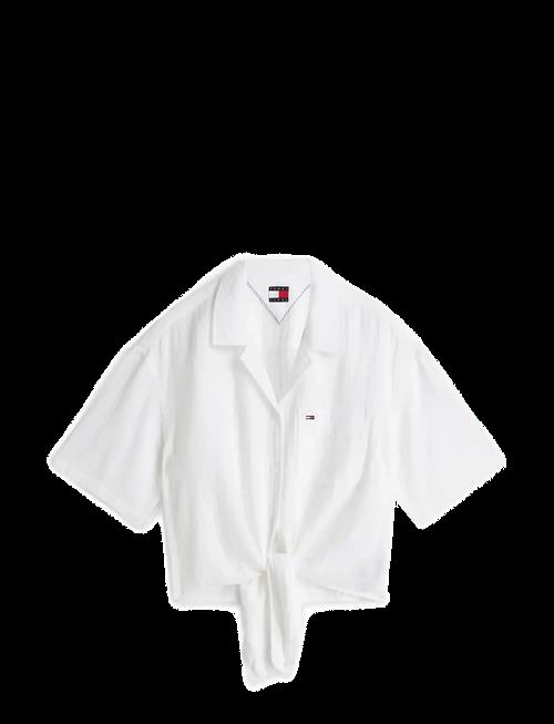 Tommy Jeans | Tjw Textured Tie Front Ss Shirt | M