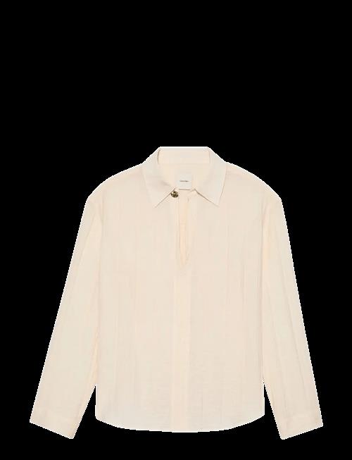 Calvin Klein | Viscose Sheer Stripe Ls Shirt | L