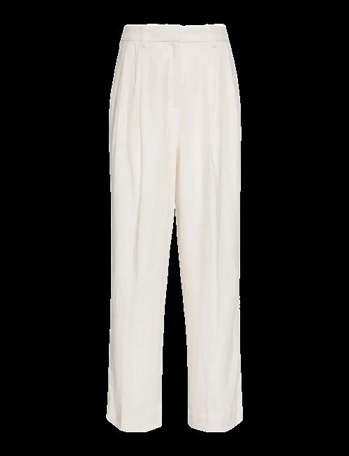 Calvin Klein | Linen Blend Wide Leg Pleated Tro | RG/8