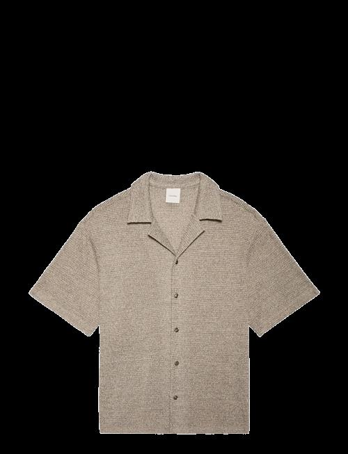 Calvin Klein | Ss Mesh Camp Collar Button Front | S