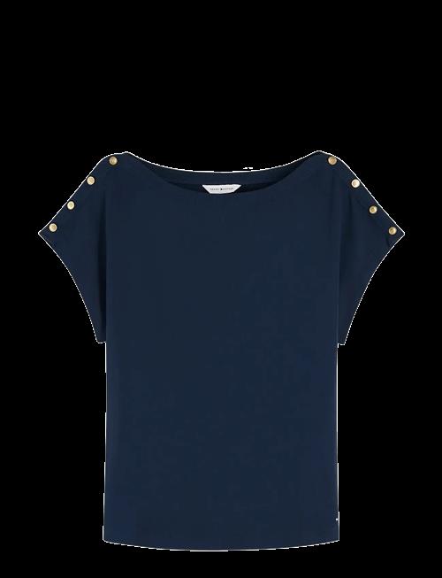Tommy Hilfiger | Gold Btn Cap-Slv Boat-Nk Tee | M