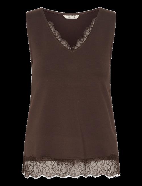 Cream | Cralvaia Jersey Lace Top | XL