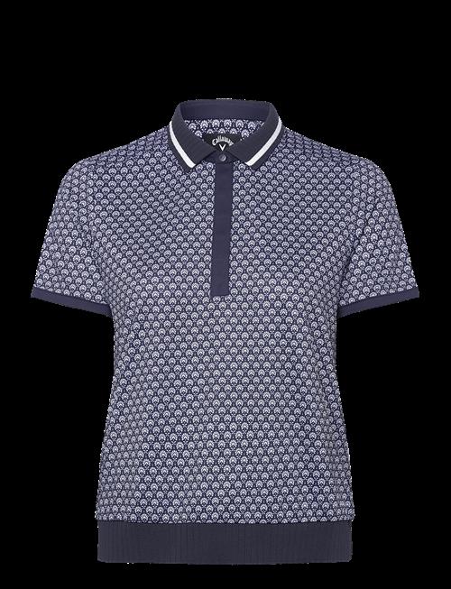 Callaway | Geo Print Rib Collar Polo | M