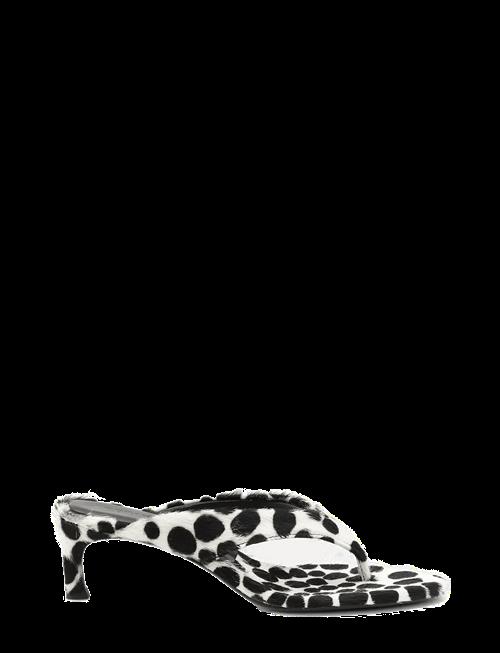 ROTATE | Kitten Heel Fur Mule | 38